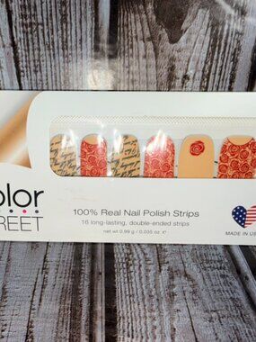 Rose & Prose Color Street Nail Polish Red Roses Nail Art